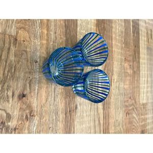 Anthropologie Glasses Set Of 3 Glasses Blue For Home Kitchen